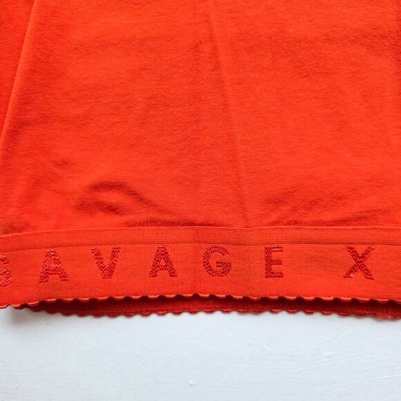 Savage X Fenty Missy Scallop Logo Crop Top, Size L Orange - Picture 6 of 6